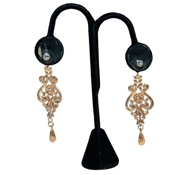 NWT Rose Gold Rhinestone Statement Necklace & Earrings Set - Picture 14 of 16